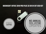Microsoft Office 2019 Professional Plus 32 or 64 Bit USB Key